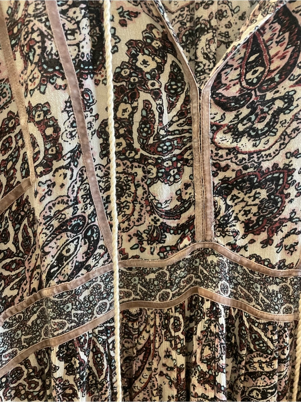 American Eagle Outfitters Lavender Paisley Tie-Neck Boho Tunic - Picture 4 of 6